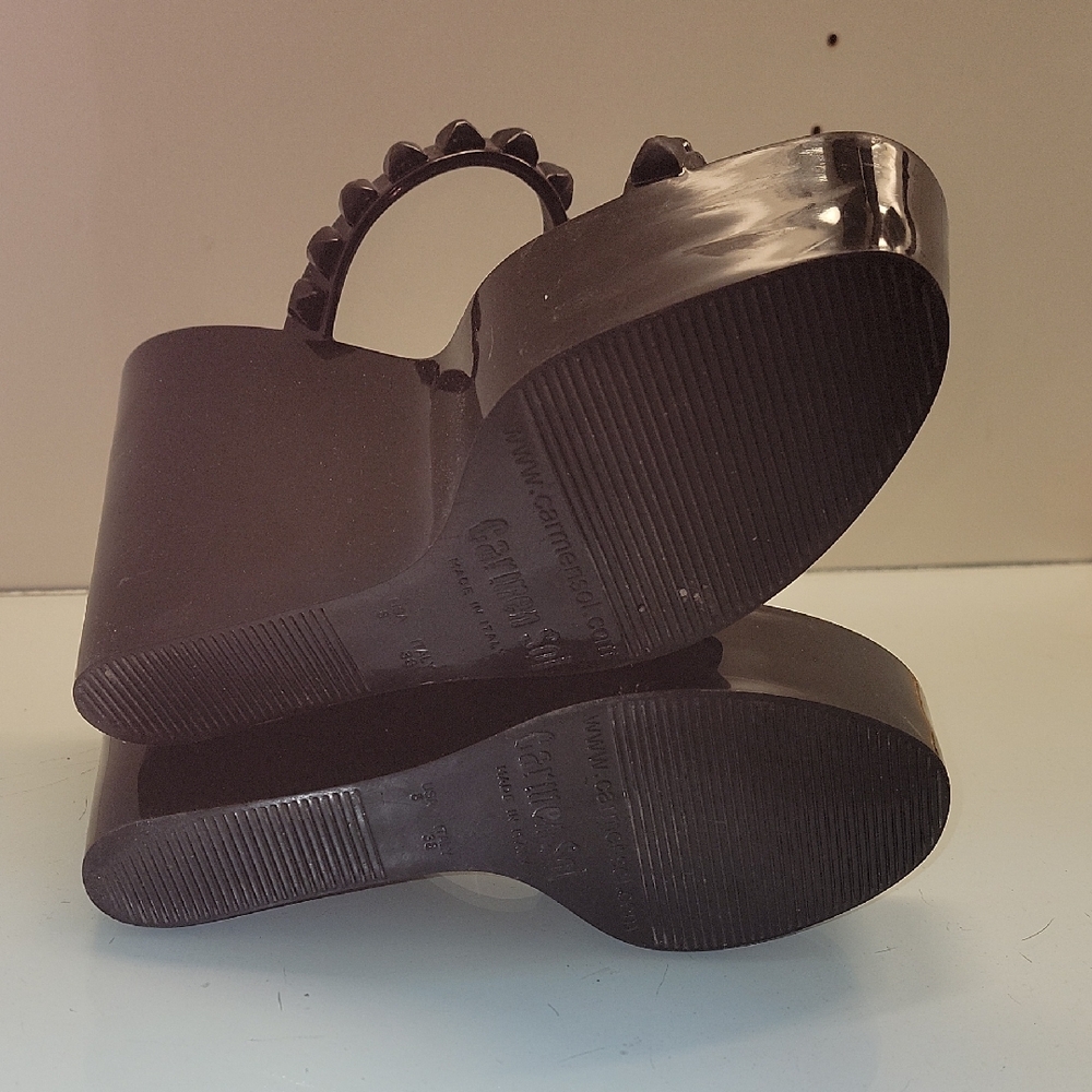 Carlo Sotti Black Platform Sandals - Picture 4 of 4